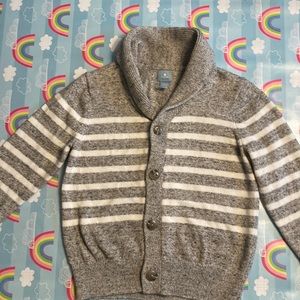 Baby GAP 5 cardigan sweater gray striped
